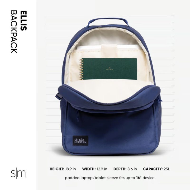 Custom Simple Modern® Recycled 25L Ellis 16" Laptop Backpack - 2