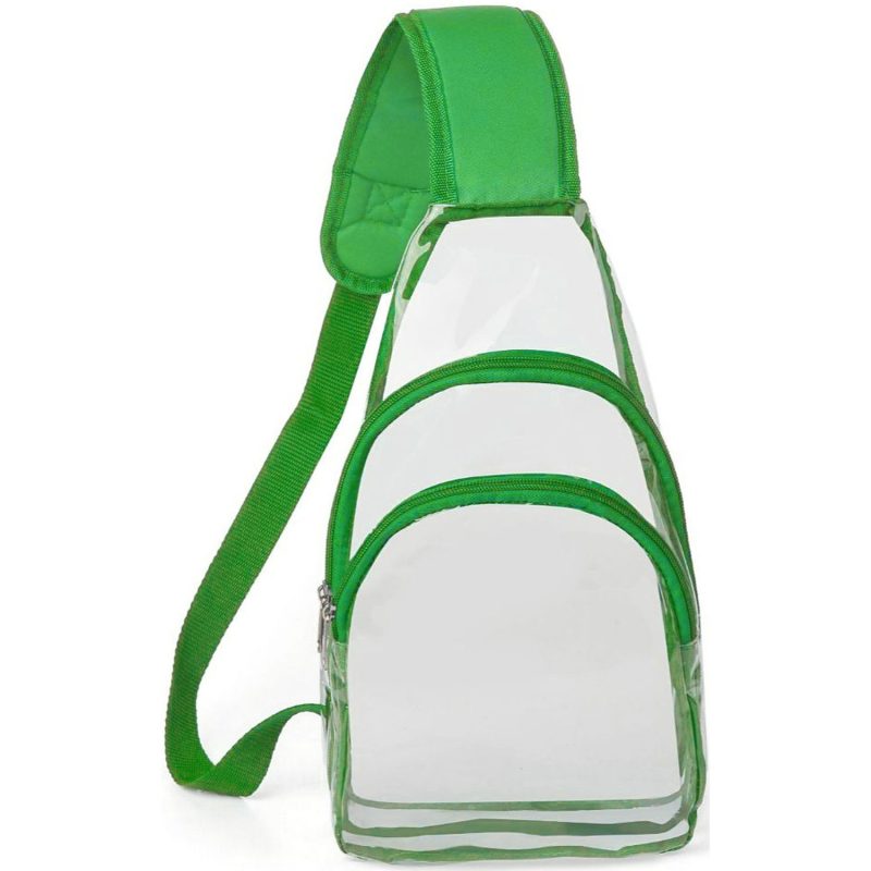 Custom Sling Travel Clear PVC Transparent Cross Body Backpack - 8