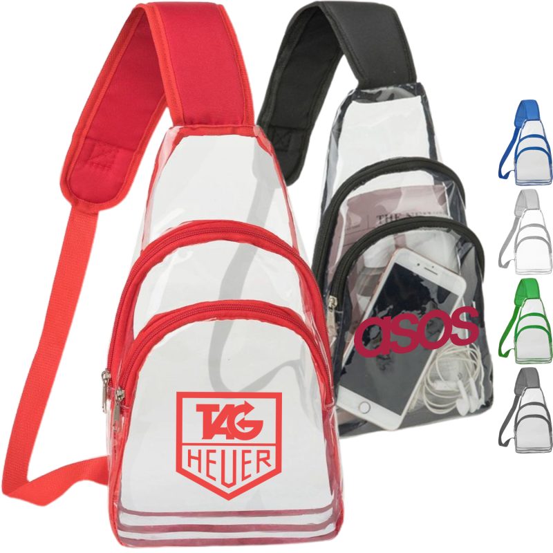 Custom Sling Travel Clear PVC Transparent Cross Body Backpack
