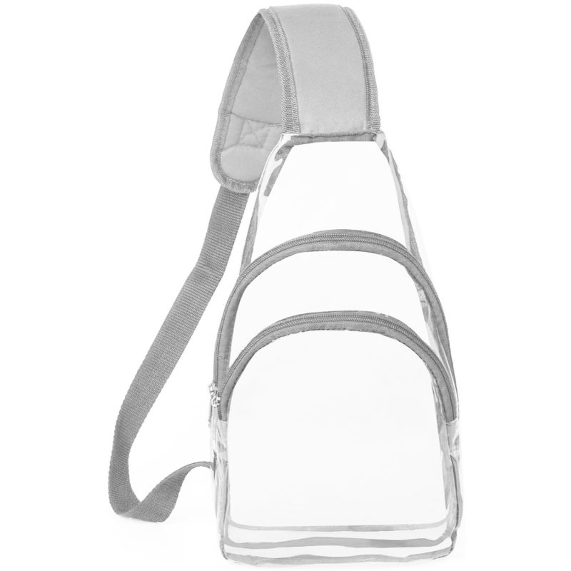 Custom Sling Travel Clear PVC Transparent Cross Body Backpack - 9