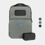 Custom Solgaard® Recycled Lifepack Backpack w/ Solarbank Boombox
