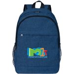 Custom Solid Color Heather Lite Laptop Backpack W/ Braided Handle - 2