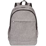 Custom Solid Color Heather Lite Laptop Backpack W/ Braided Handle - 8