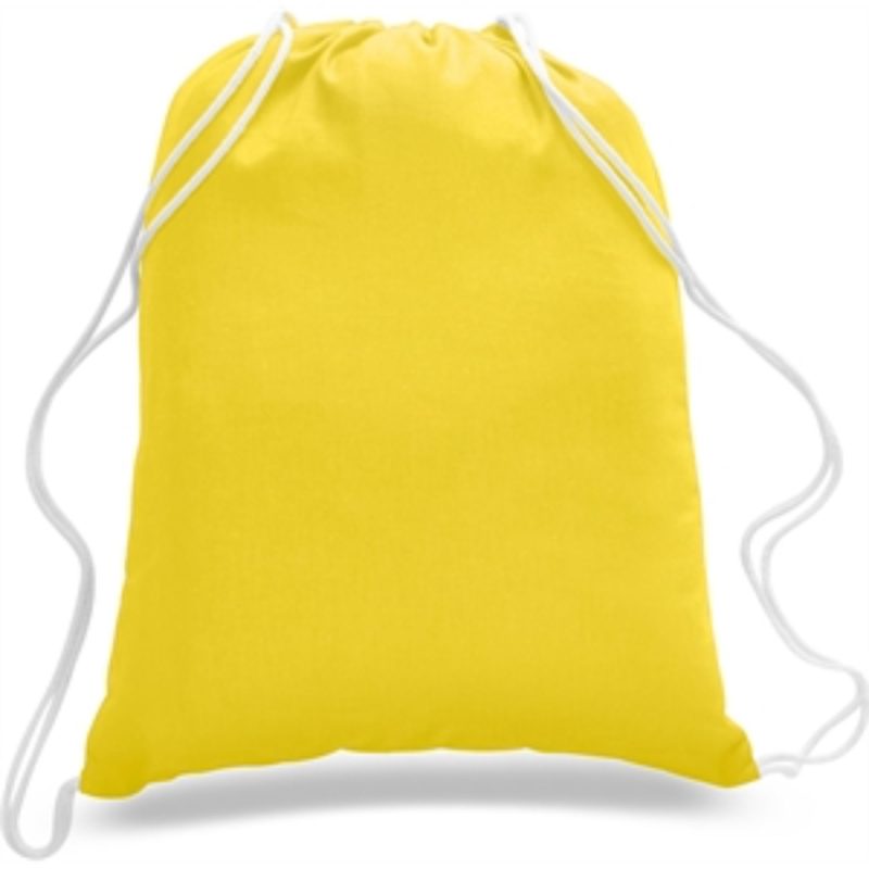 Custom Sporty Canvas Drawstring Backpack w/ Custom Logo 14" X 18" - 1