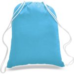 Custom Sporty Canvas Drawstring Backpack w/ Custom Logo 14" X 18" - 3