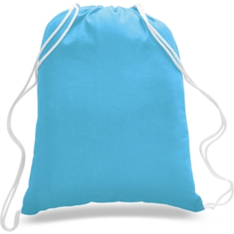 Custom Sporty Canvas Drawstring Backpack w/ Custom Logo 14" X 18" - 3