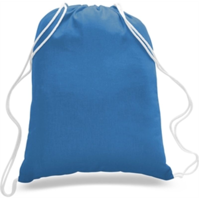 Custom Sporty Canvas Drawstring Backpack w/ Custom Logo 14" X 18" - 4