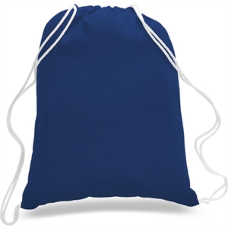 Custom Sporty Canvas Drawstring Backpack w/ Custom Logo 14" X 18" - 5