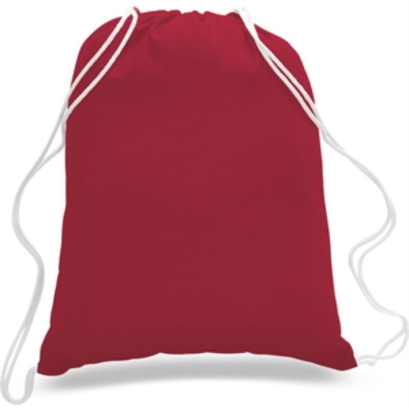 Custom Sporty Canvas Drawstring Backpack w/ Custom Logo 14" X 18" - 6