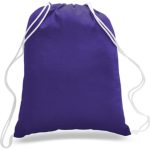Custom Sporty Canvas Drawstring Backpack w/ Custom Logo 14" X 18" - 7