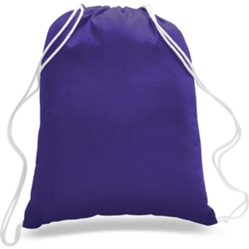 Custom Sporty Canvas Drawstring Backpack w/ Custom Logo 14" X 18" - 7