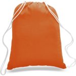 Custom Sporty Canvas Drawstring Backpack w/ Custom Logo 14" X 18" - 8