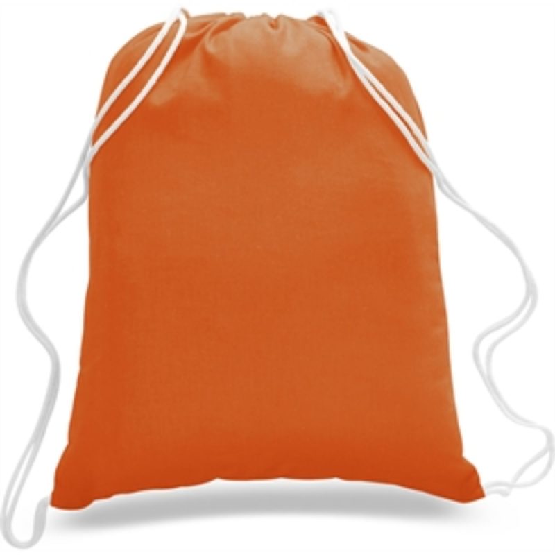 Custom Sporty Canvas Drawstring Backpack w/ Custom Logo 14" X 18" - 8