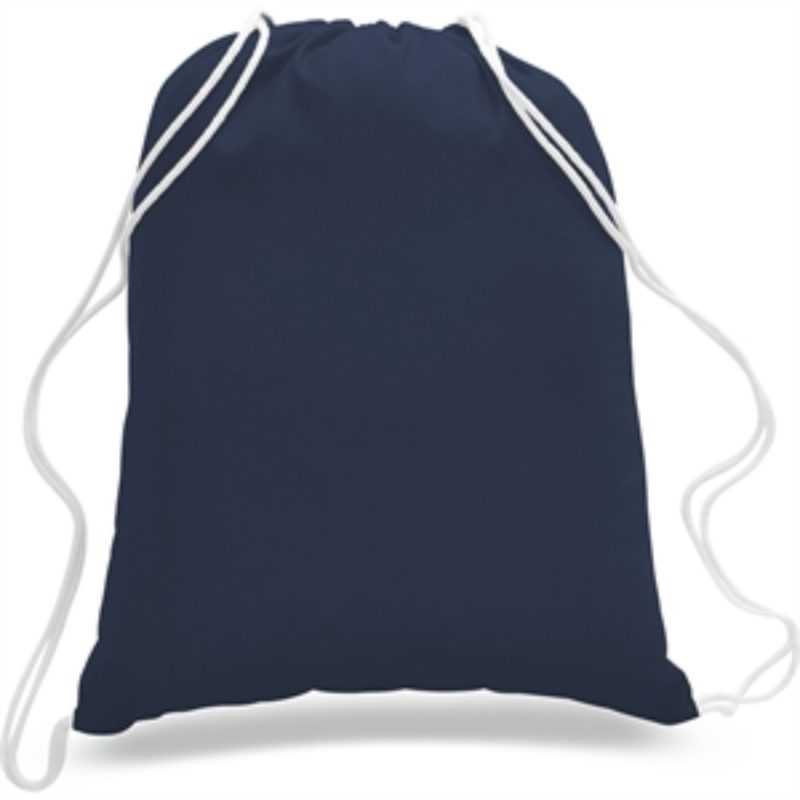 Custom Sporty Canvas Drawstring Backpack w/ Custom Logo 14" X 18" - 9