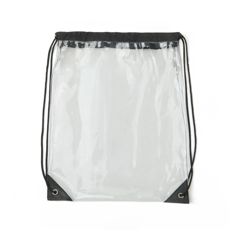 Custom Stadium Approved Clear PVC Drawstring Cinch Sack Backpack - 1