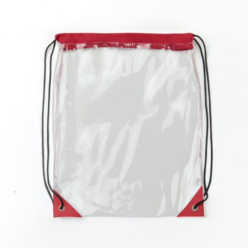 Custom Stadium Approved Clear PVC Drawstring Cinch Sack Backpack - 8