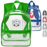 Custom Stadium Approved Heavy Duty Cold-Resistant Clear Bag Transparent PVC Backpack (11.5"x9.5")