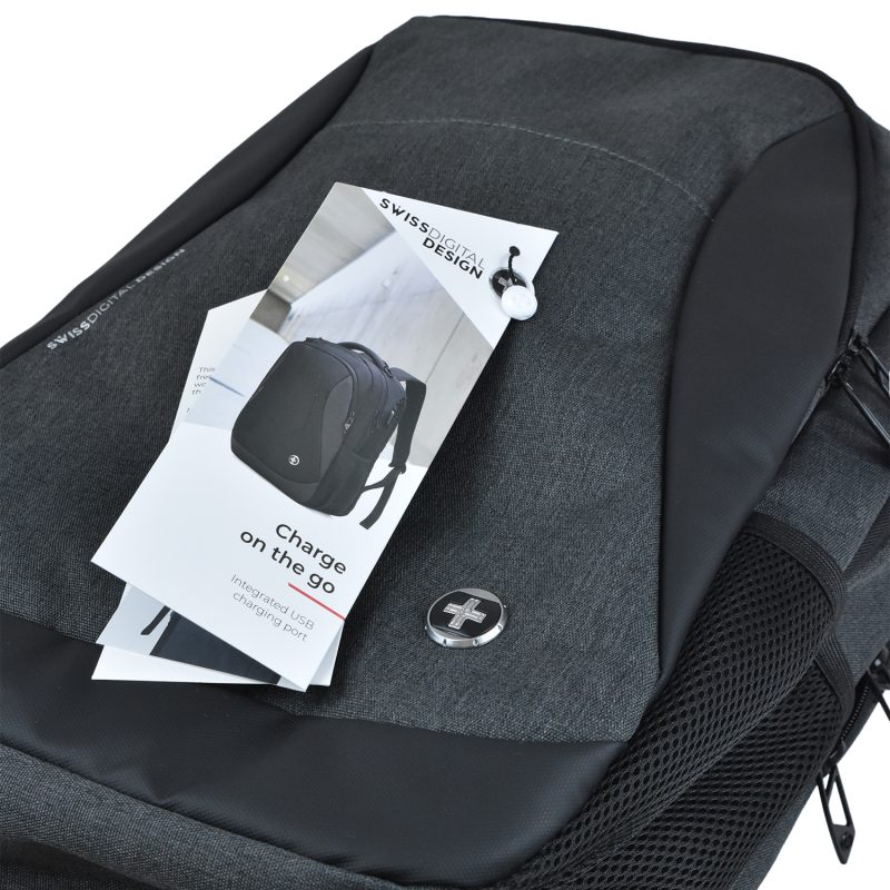 Custom SwissDigital® Boswil USB Charging Port Travel Backpack - 8