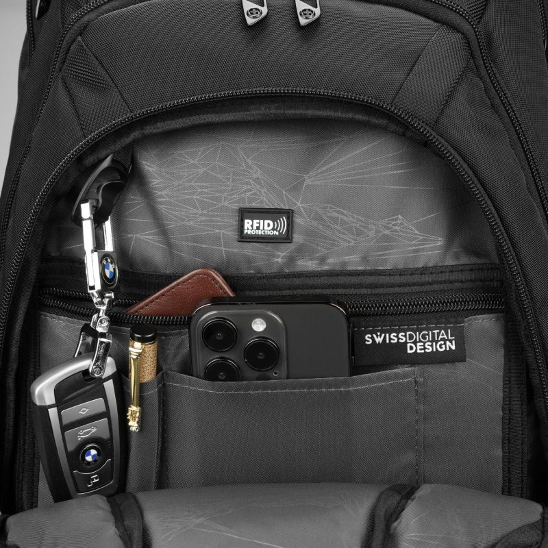 Custom SwissDigital® PIXEL PRO Stylish TSA-Friendly Finder Backpack - 4