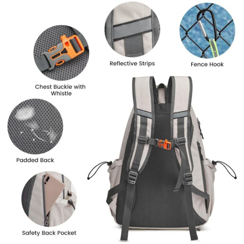 Custom Tennis Pickleball Backpack With Separate Shoe Compartment - 4