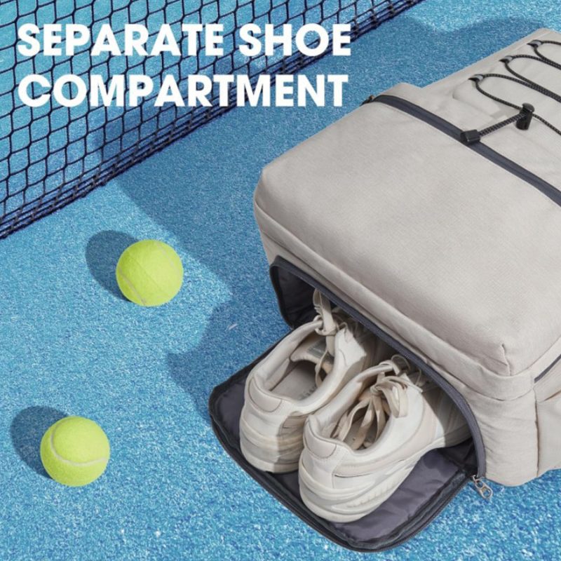 Custom Tennis Pickleball Backpack With Separate Shoe Compartment - 5
