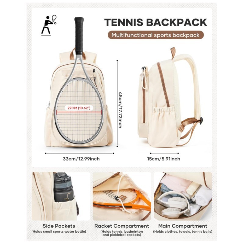 Custom Tennis Pickleball Double-Shoulder Backpack - 1