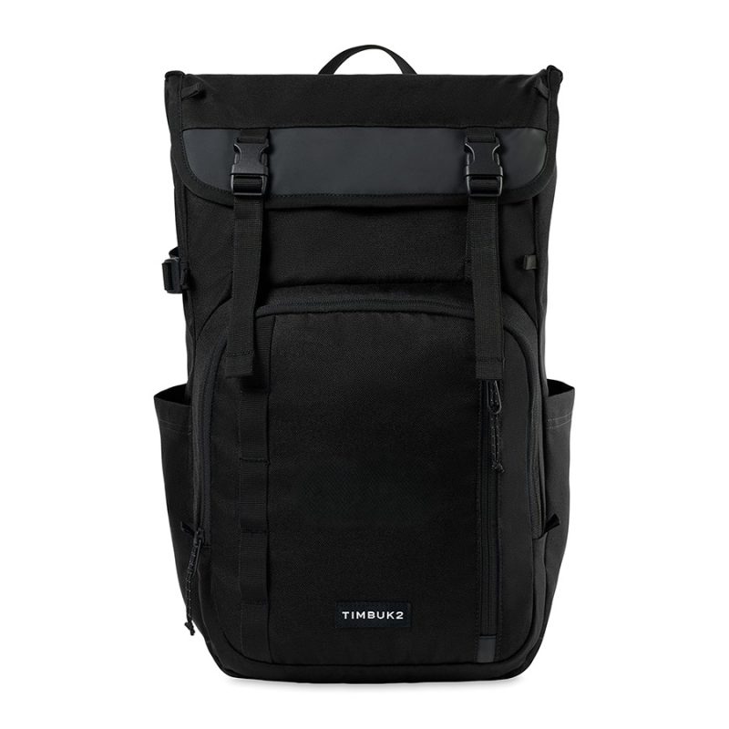 Custom Timbuk2 City Compass Recycled Polyester Flap Backpack - Jet Black - 1