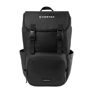 Custom Timbuk2 City Compass Recycled Polyester Flap Backpack - Jet Black