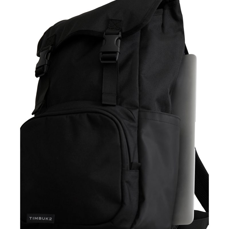 Custom Timbuk2 City Compass Recycled Polyester Flap Backpack - Jet Black - 4