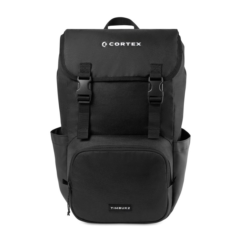 Custom Timbuk2 City Compass Recycled Polyester Flap Backpack - Jet Black