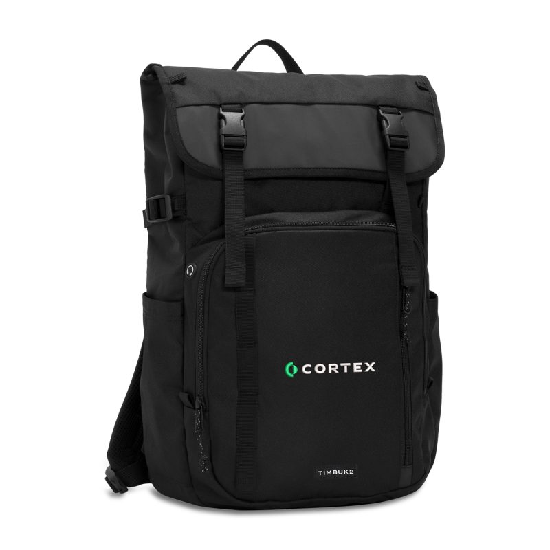 Custom Timbuk2 City Compass Recycled Polyester Tech Flap Pack - Jet Black - 2