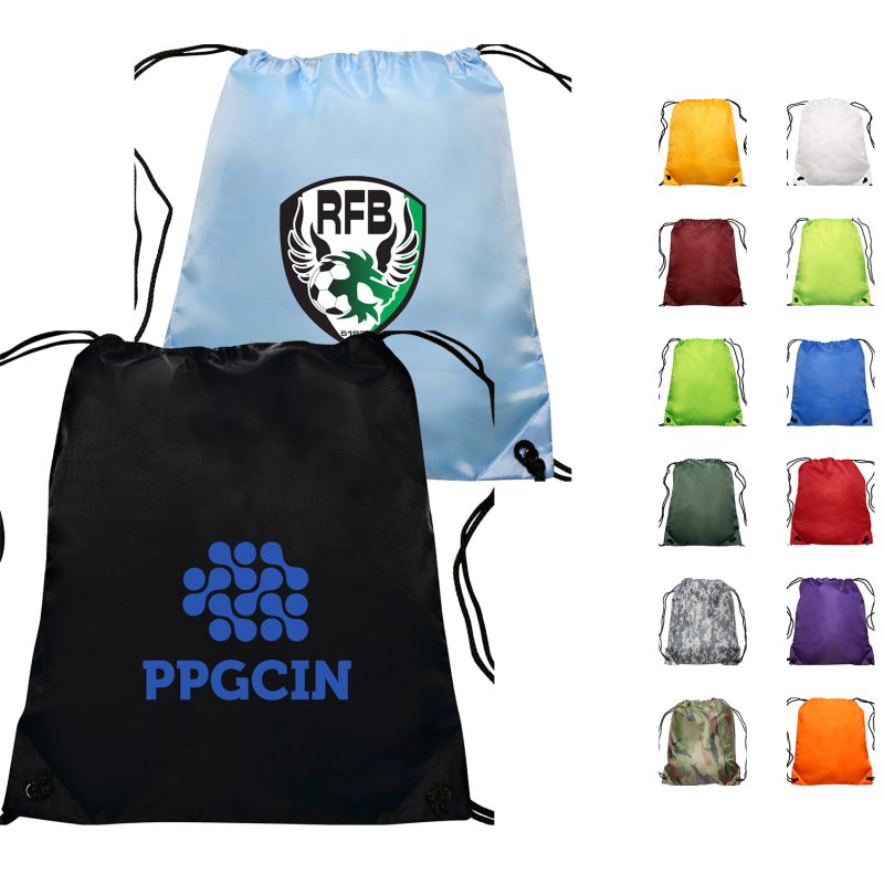 Custom Traditional Bags Drawstring Polyester Backpack (14" x 16.5")
