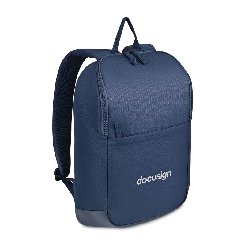 Custom Transit Recycled rPET Laptop Slim Backpack - Navy - 4