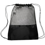 Custom Translucent Mesh Drawstring Backpacks - 1