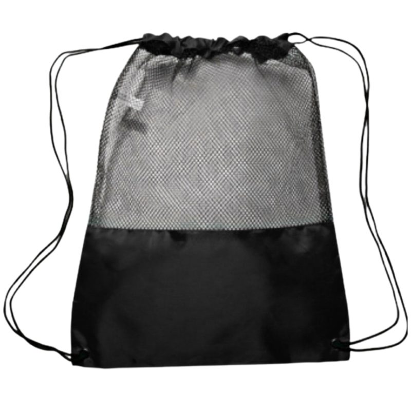 Custom Translucent Mesh Drawstring Backpacks - 1
