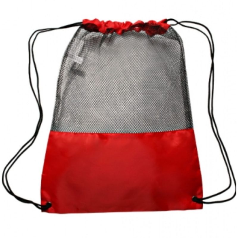 Custom Translucent Mesh Drawstring Backpacks - 3