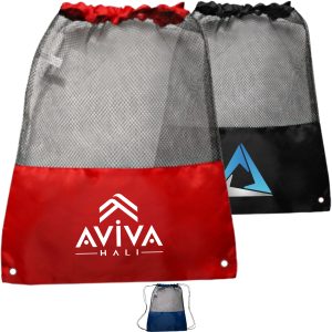 Custom Translucent Mesh Drawstring Backpacks