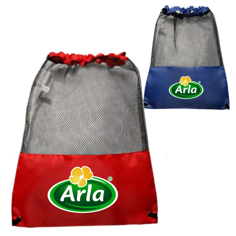 Custom Translucent Mesh Drawstring Backpacks - 4
