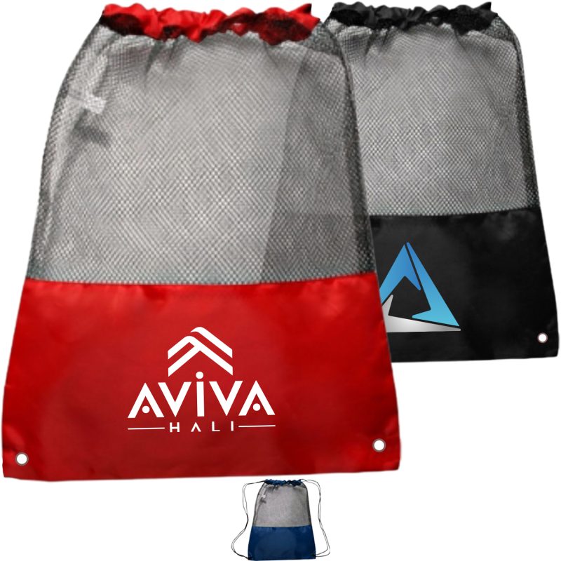Translucent-Mesh-Drawstring-Backpacks-DSUS17 Custom Translucent Mesh Drawstring Backpacks