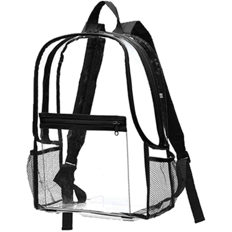 Custom Translucent Trek Clear Stadium Backpack w/ Mesh pocket (12" x 16" x 5") - 1