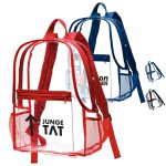 Custom Translucent Trek Clear Stadium Backpack w/ Mesh pocket (12" x 16" x 5")