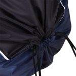Custom Tri-Color Drawstring Backpack with Earphone Slot & Front Zipper (14" x 18") - 3