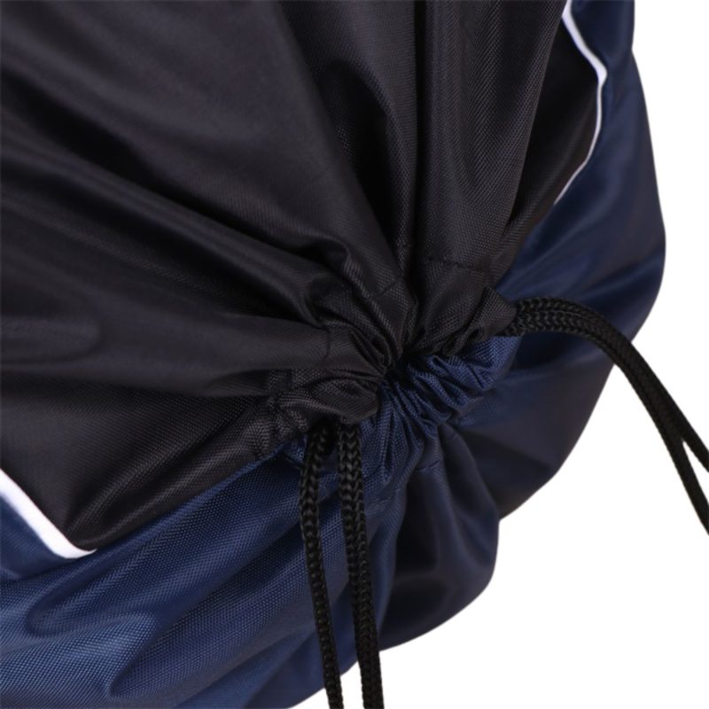 Custom Tri-Color Drawstring Backpack with Earphone Slot & Front Zipper (14" x 18") - 3