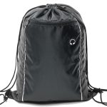 Custom Tri-Color Drawstring Backpack with Earphone Slot & Front Zipper (14" x 18") - 6