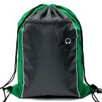 Custom Tri-Color Drawstring Backpack with Earphone Slot & Front Zipper (14" x 18") - 7