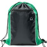 Custom Tri-Color Drawstring Backpack with Earphone Slot & Front Zipper (14" x 18") - 8
