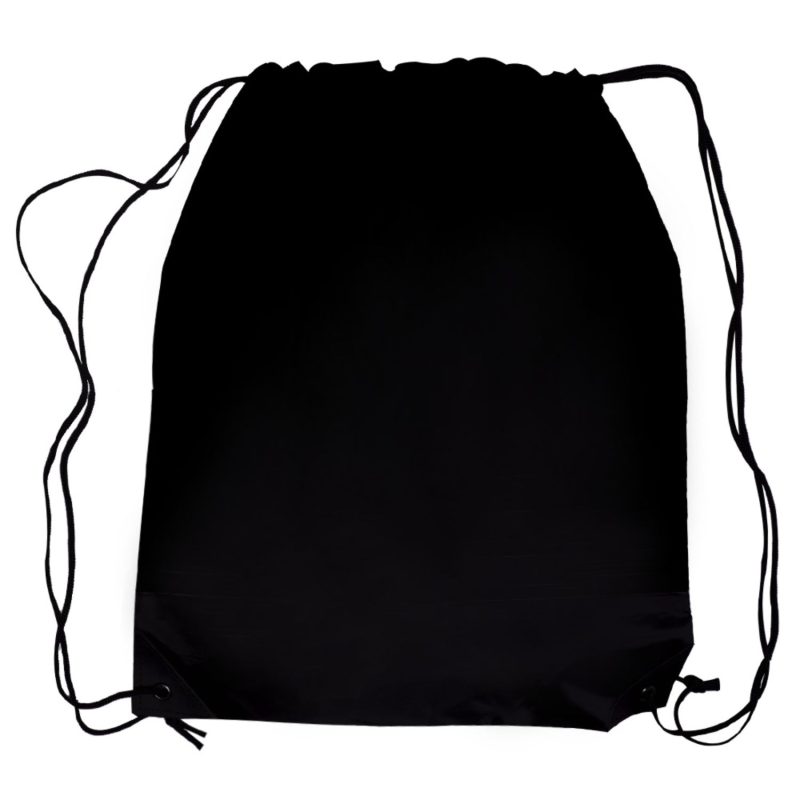 Custom Tri Color Front Pocket Drawstring Backpacks w/ Custom Imprint - 5