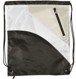 Custom Tri Color Premium Drawstring Bag with Zipper Pocket - 2