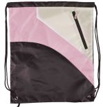 Custom Tri Color Premium Drawstring Bag with Zipper Pocket - 7