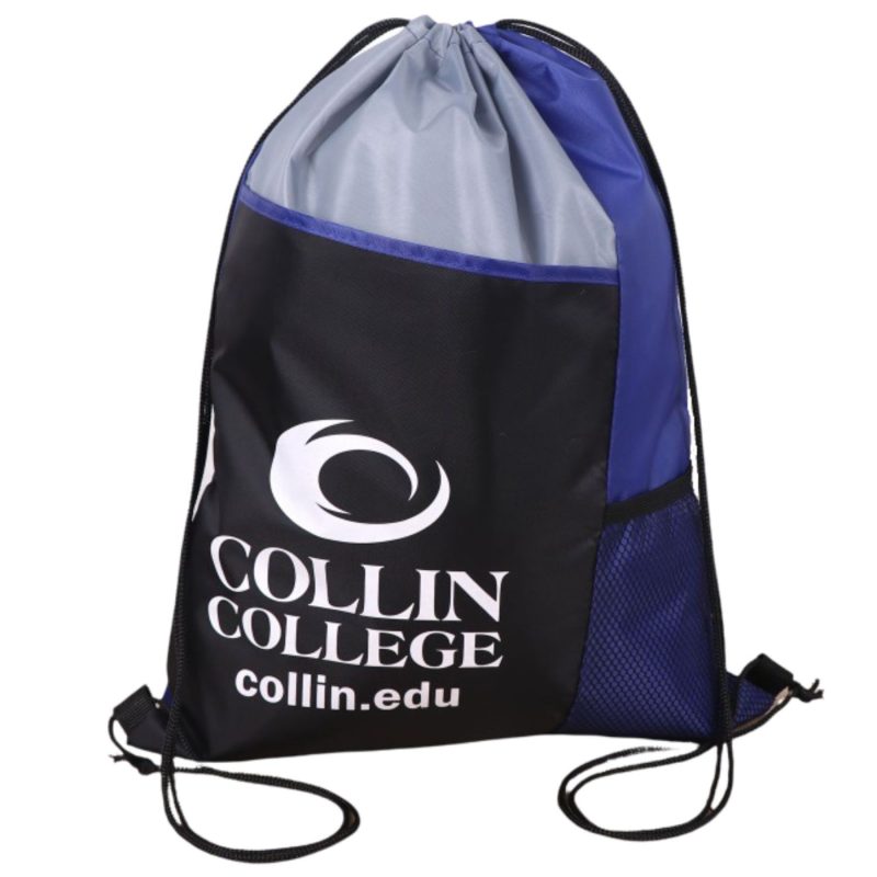 Custom Tri Color Side Mesh Bottle Holder Drawstring Backpack (13" x 17") - 1
